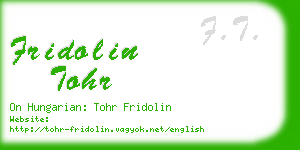 fridolin tohr business card